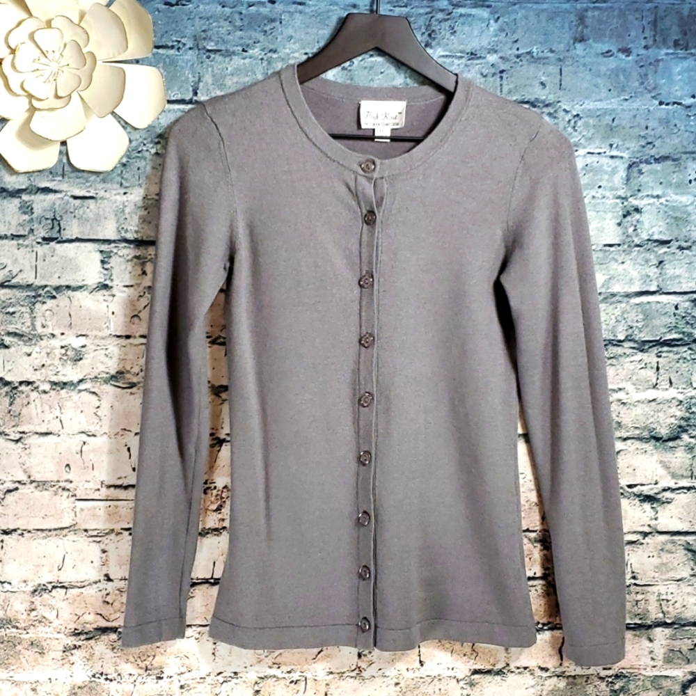 Posh Knit by Loius Dell'Olio | Gypsy Boho Prairiecore Gray Cardigan Sweater